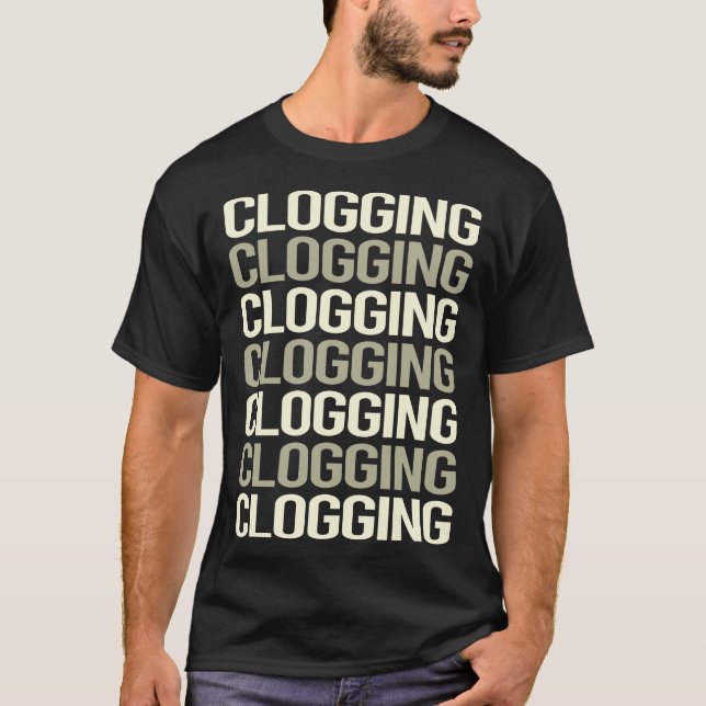 Camiseta Bloqueador de Clogs de Texto Branco (Frente)