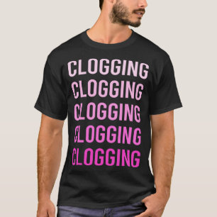 Camiseta Bloqueador de Clogs de Texto Rosa
