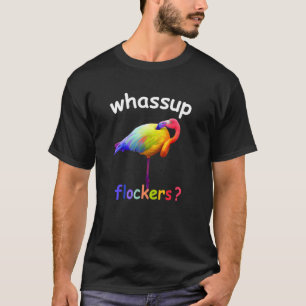Camiseta Bloqueadores Coloridos Flamingo Whassup