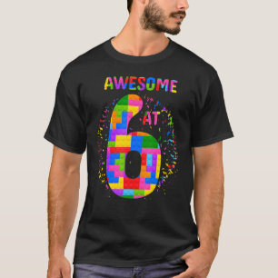 Camiseta Bloqueia Crianças Construtoras de Seis Anos De Nas