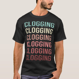 Camiseta Bloqueio Colorido de Texto Clogs