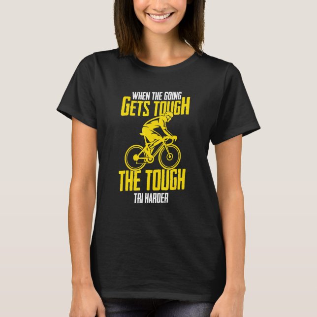 Camiseta Bloqueio De Bicicleta Quando A Ir É Duro (Frente)