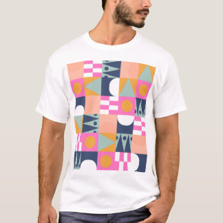 Camiseta Bloqueio de cor africano, padrão geométrico.