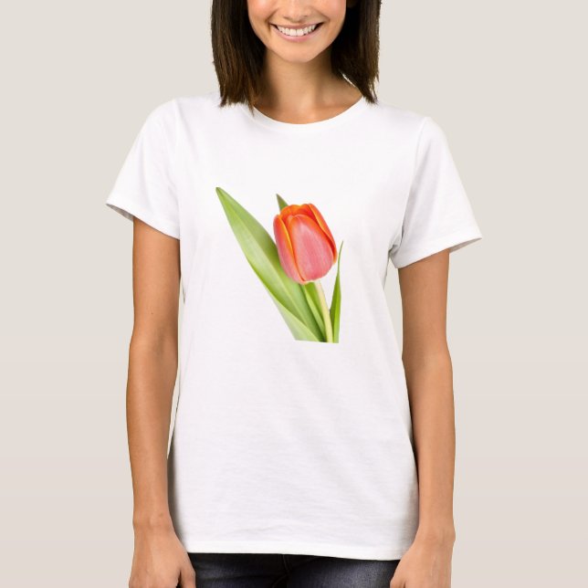 Camiseta Bloqueio de Tulipas de Primavera Radiante (Frente)
