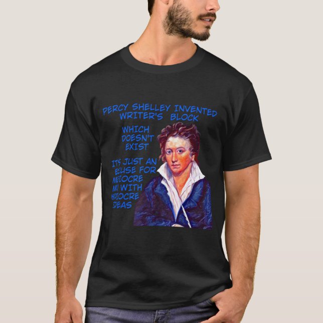 Camiseta Bloqueio do Escritor Inventado de Percy Shelley (Frente)