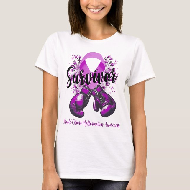 Camiseta Blossom Arnold Chiari Malformation Warrior Survivo (Frente)
