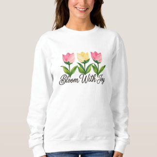 Camiseta Blossom Com Alegria Camisola Floral Rosa De Tulipa