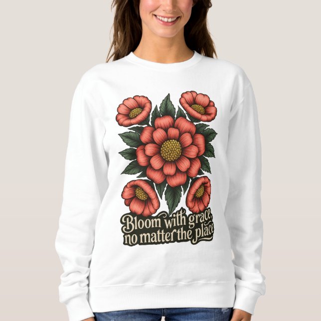 Camiseta Blossom com Graça Camisola Feminina (Frente)