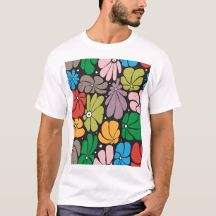 Camiseta Blossomas Grandes Retro Floral Sem Vista