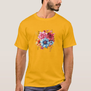 Camiseta Blossomas no Bloom: Serenidade Floral Vibrante