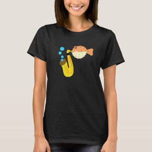 Camiseta Blow Fish Jogando Novidade na Música Saxofônica