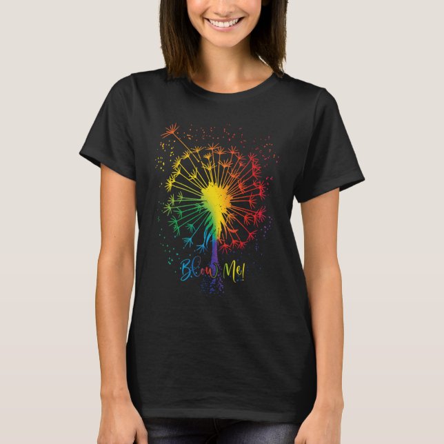 Camiseta Blow Me Dandelion Just Tattoo Arrow Breathe Rainbo (Frente)