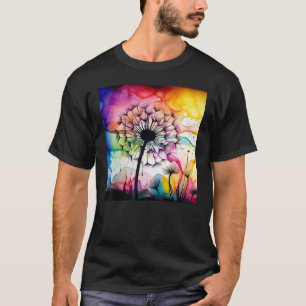 Camiseta Blowball com cor de água dandelion colorida