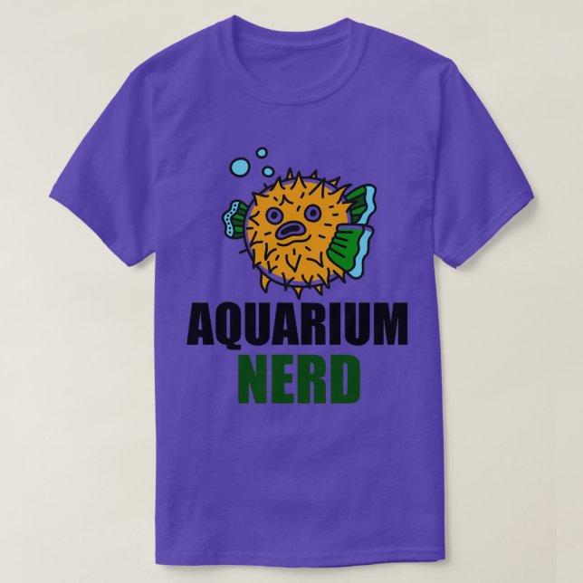 Camiseta Blowfish Aquartística Nerd de Aquário Humor (Frente do Design)