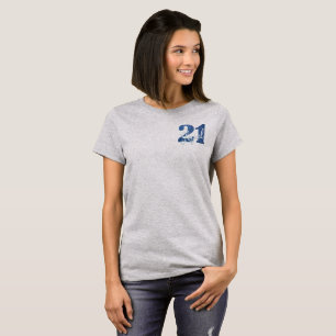 Camiseta Blue 21 e Legal   Faux Glitter aniversário de 21 