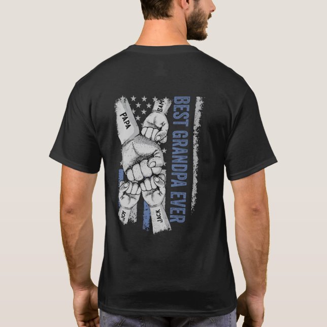 Camiseta Blue American Flag Best Avô de sempre (Verso)