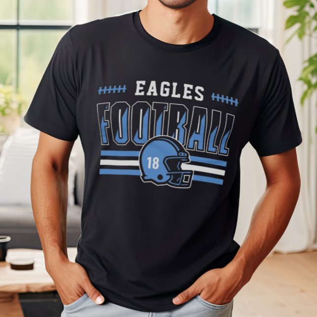 Camiseta Blue and Black Men da Equipe de Futebol Personaliz (Criador carregado)