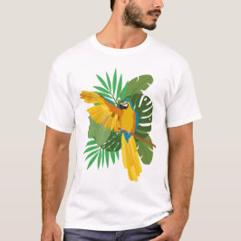 Camiseta Blue and Gold macaw with leaves