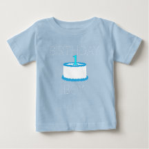 Blue Baby Boy First Birday Shirt