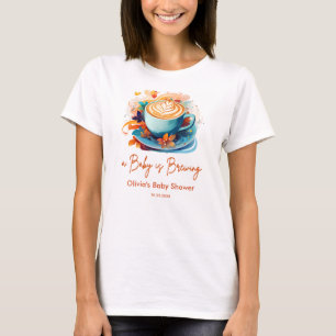 Camiseta Blue Baby está Preparando Café Mamãe Para Ser Chá
