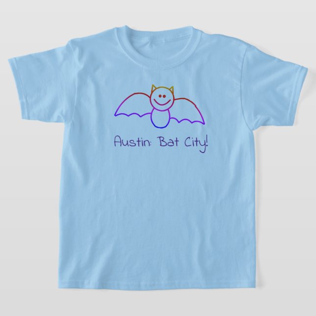 Camiseta Blue Bat City da Criança CISV Austin (Postura )