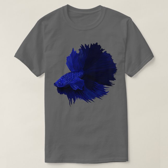 Camiseta Blue Betta Splendens design (Frente do Design)