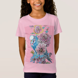 Camiseta Blue Budget Cute Whimsical Pink Girls T Shirt