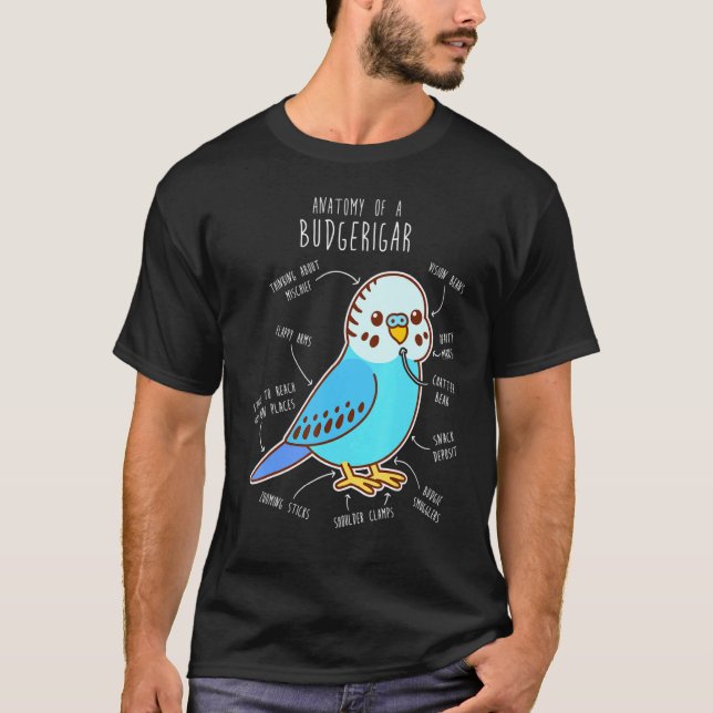 Camiseta Blue Budgie Anatomy Classic (Frente)