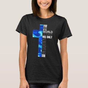 Camiseta Blue Camo Christian Católico John 316 Verse Men Bo