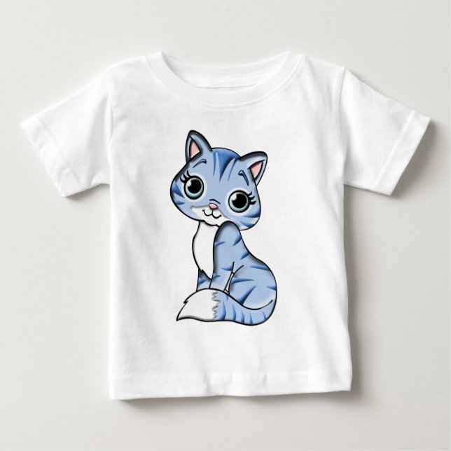 Camiseta Blue cat feline animal (Frente)