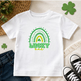 Camiseta Blue Clover & Rainbow Lucky One Primeiro Aniversár