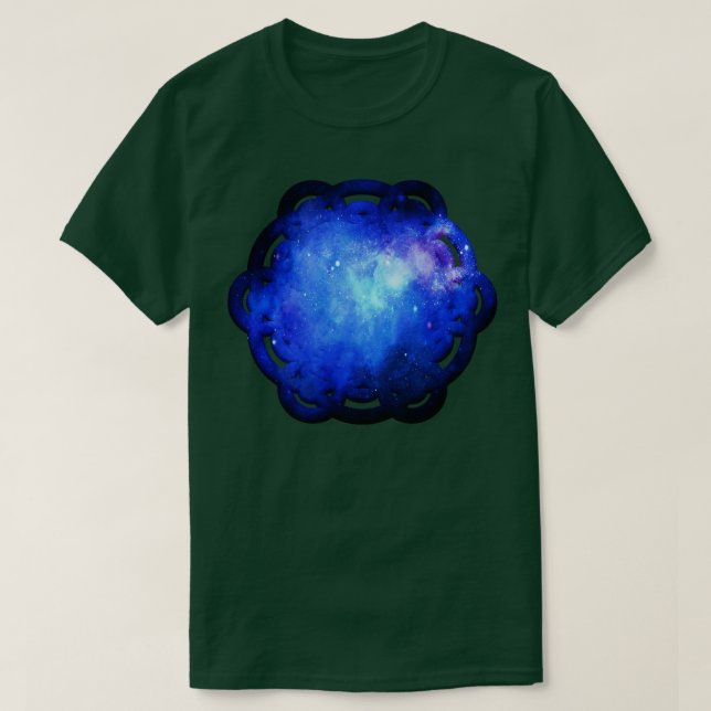 Camiseta Blue Cosmos Space Flower Of Life Mandala (Frente do Design)