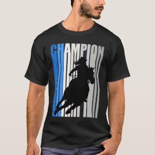 Camiseta Blue Cowgirl Champion Horse Riding Barrel Racing W