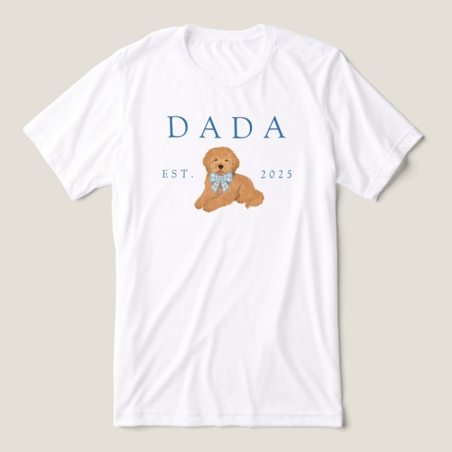Camiseta Blue Dada Golden Doodle Puppy Birthday (Design frontal)