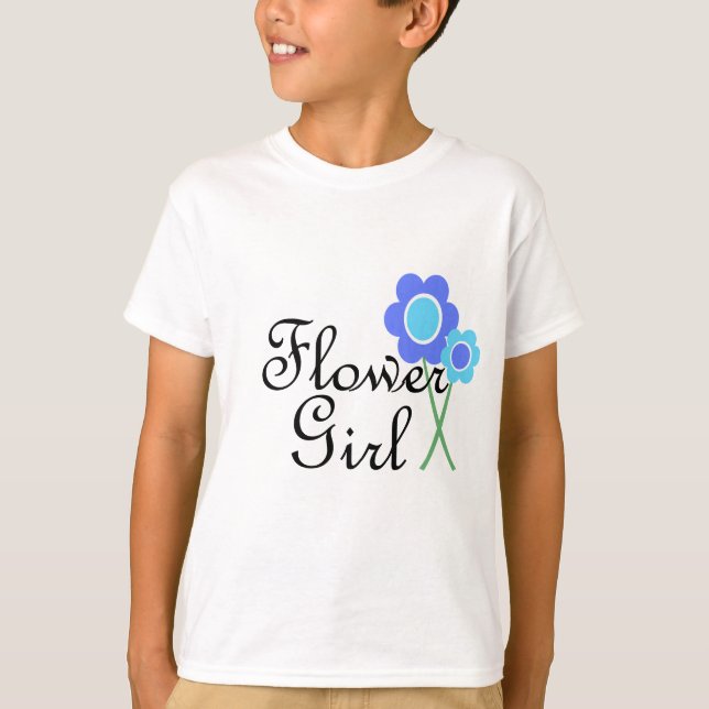 Camiseta Blue Daisy Flower Girl (Frente)