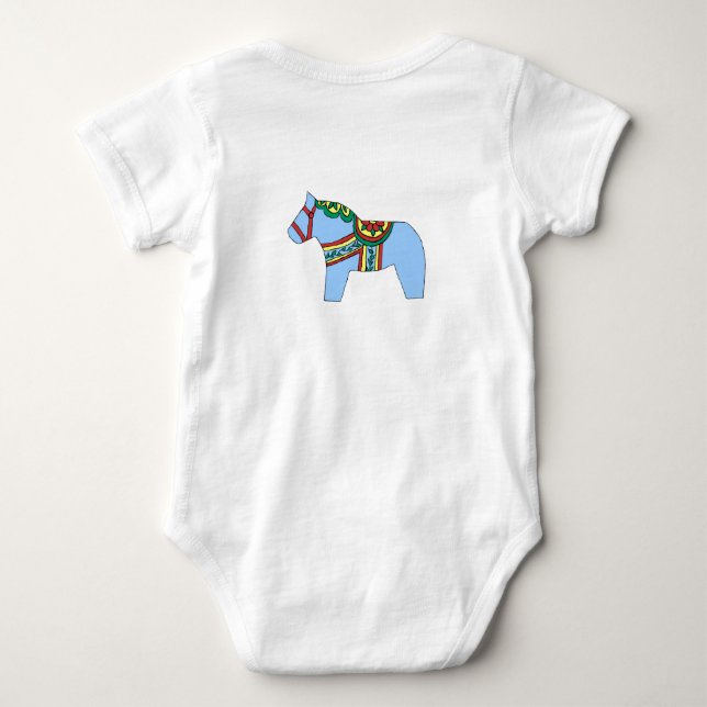 Camiseta Blue Dala Horse Baby Body (Verso)