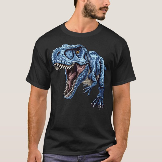 Camiseta Blue Dinosaur T-Rex Novelty Paleontologist Men Kid (Frente)