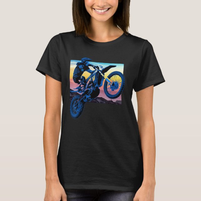 Camiseta Blue Dirt Bike Rider (Frente)