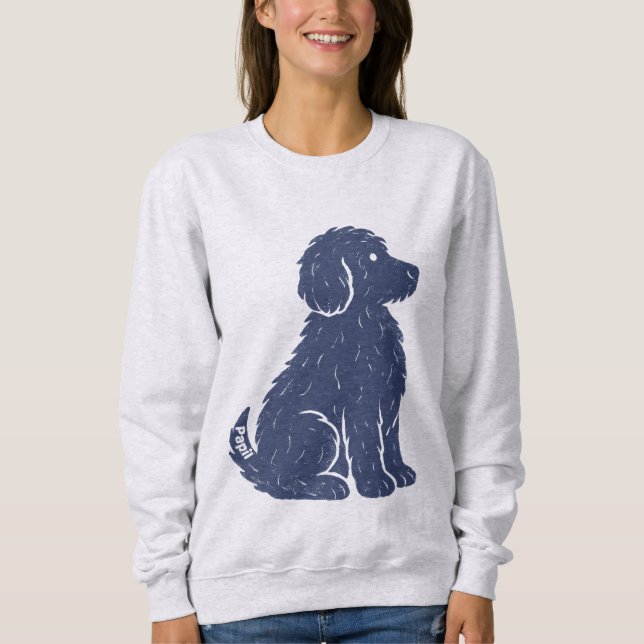Camiseta Blue Dog Silhouette Minimal Art (Frente)