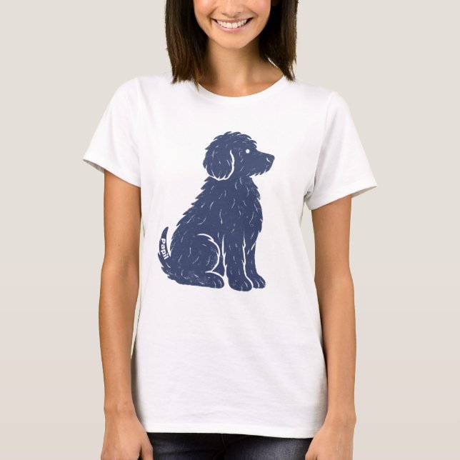 Camiseta Blue Dog Silhouette Minimal Art (Frente)
