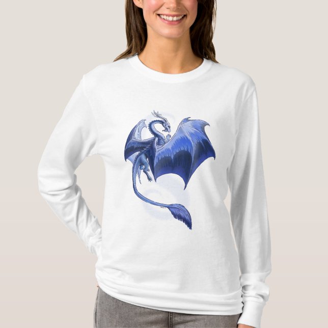 Camiseta Blue Dragon of Winter Fantasy Art (Frente)