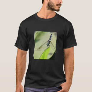 Camiseta Blue Dragonfly folha verde Foto dos amantes natura