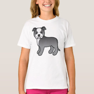 Camiseta Blue E White Staffordshire Bull Terrier Dog