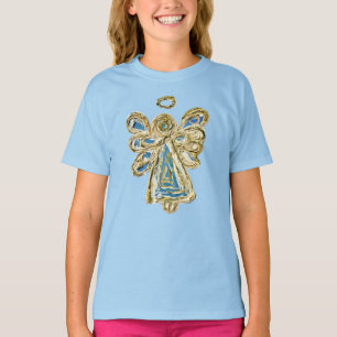 Camiseta Blue Guardian Angel Custom Holiday Art Shirt