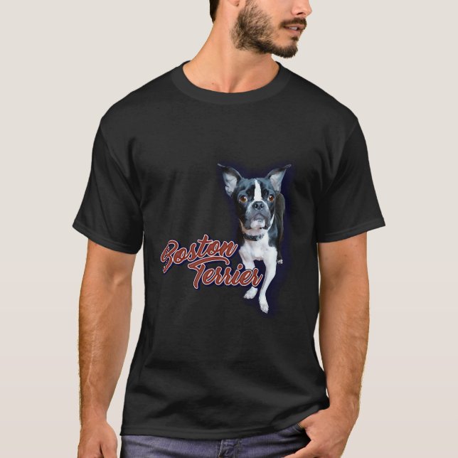 Camiseta Blue Halo Boston Terrier (Frente)