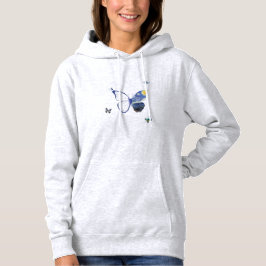 Camiseta Blue Heart Butterfly Hoodie