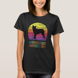 Camiseta Blue Heeler Australian Cattle Dog Pôr do Sol Vinta