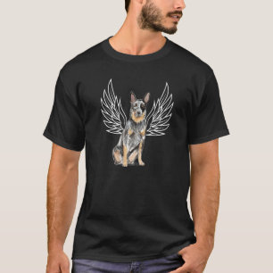 Camiseta Blue Heeler Herding Aussie Puppy Angel Wings