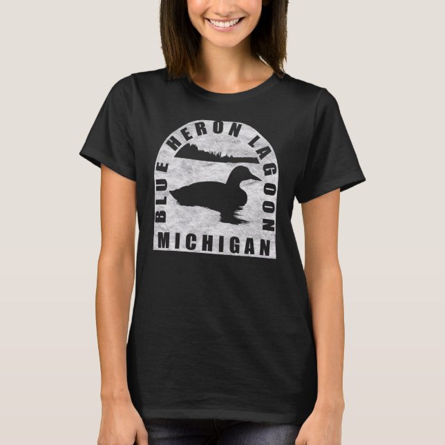 Camiseta Blue Heron Lagoon Loon Michigan (Frente)