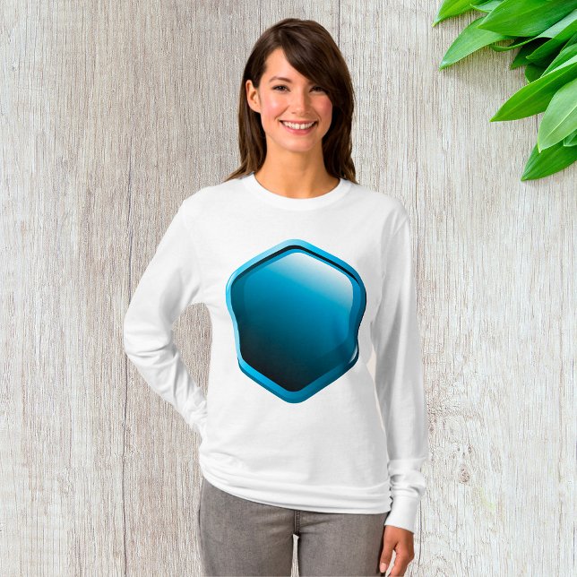 Camiseta Blue Hexagon Womens (Criador carregado)